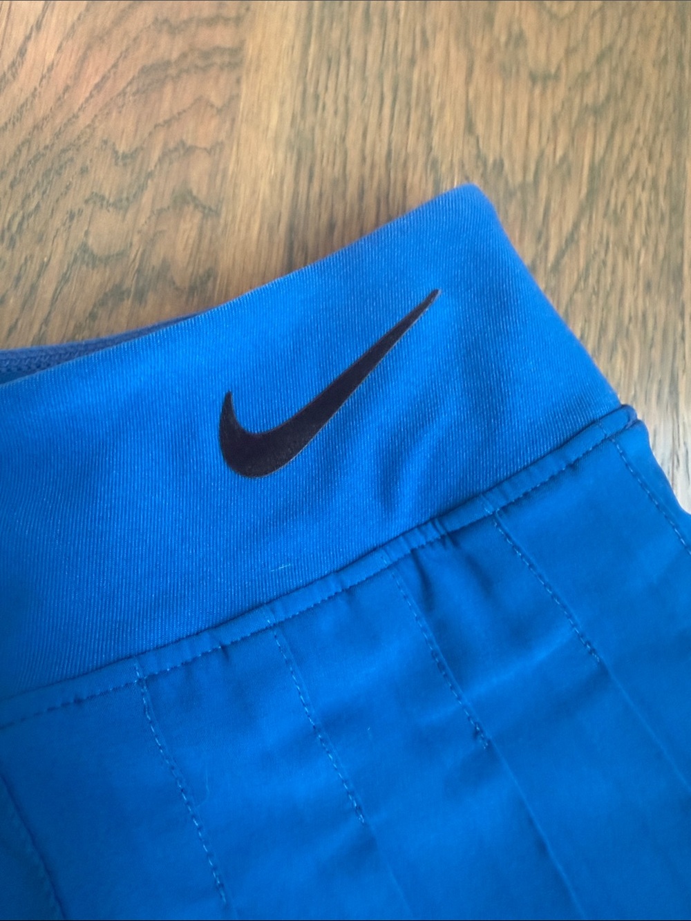 Nike Royal Blue Pleated Tennis Skirt with Black Trim - Picture 3 of 5